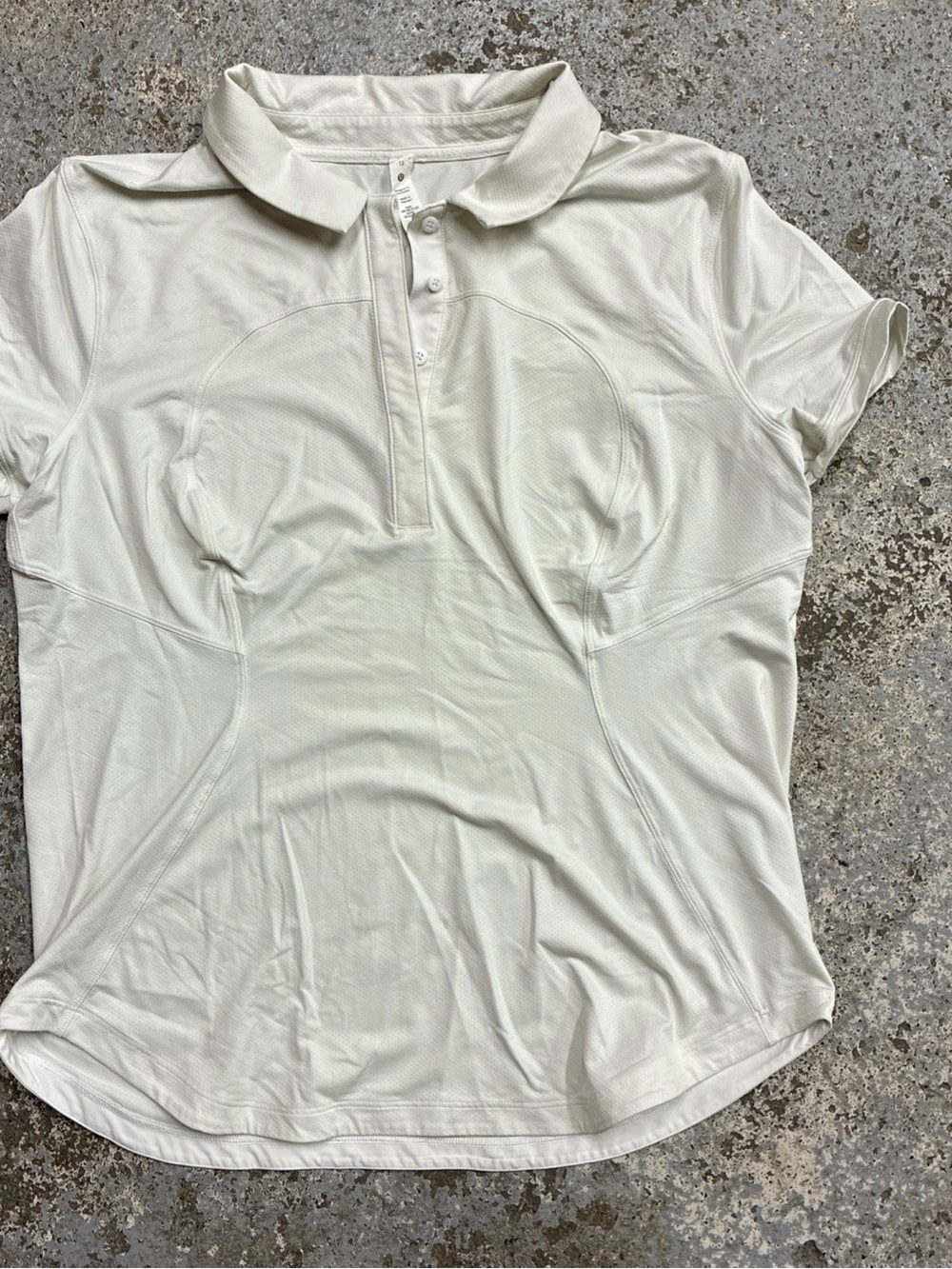 lululemon athletica Women's Ivory Short Sleeve Polo golf athletic top